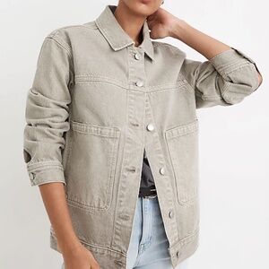 Madewell Garment-Dyed Denim Patch Pocket Trucker Jacket Size XL